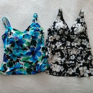 2 size 12 tankini swim tops
